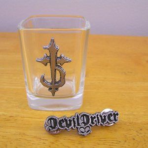Rare DevilDriver Shot Glass + Pin *EUC*